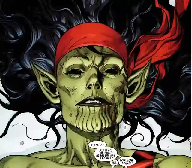 Momentul în care Secret Avengers află că Elektra era de fapt  un Skrull impostor